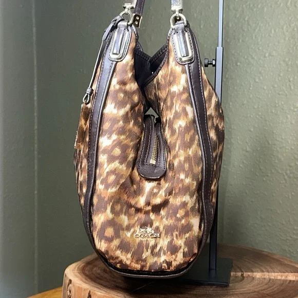 COACH Madison Ocelot Phoebe Shoulder Bag - Picture 5 of 16